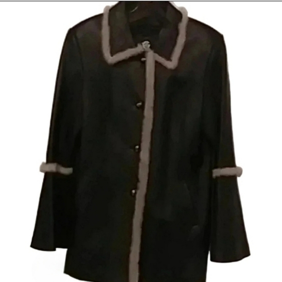 🐾leather jacket with natural fur and cute sleeves - Picture 1 of 16